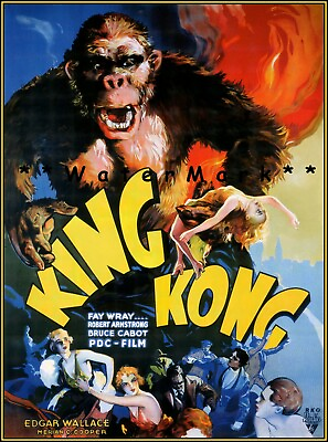 #ad King Kong 1933 Film Vintage Poster Print Retro Style Movie Art Czech Version $27.45