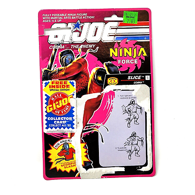 #ad Hasbro G.I. Joe Ninja Force Uncut File Card Back Offer Slice Cobra Vintage 1991 $17.79