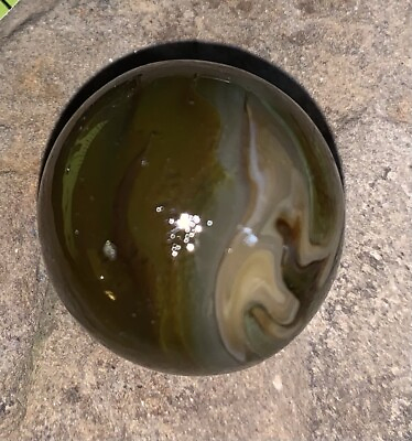 #ad Dark Green Brown Swirl Marble. Rare. 1” $20.00