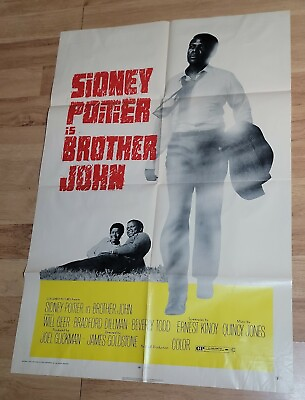 #ad Original BROTHER JOHN MOVIE POSTER 27x41 SIDNEY POITIER $25.99