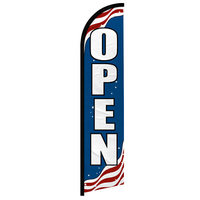 #ad Open Windless Advertising Swooper Flag Open Welcome Sign Patriotic $18.95