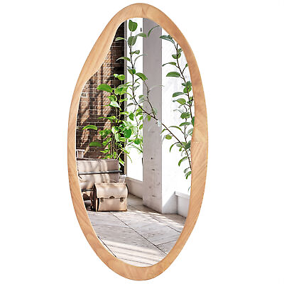 #ad Americanflat 20x40 Organic Shaped Wood Mirror in Natural Sycamore $78.99