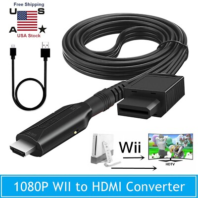 #ad For Wii Input to HDMI Converter HD 1080P Video Audio Output Adapter For Nintendo $12.95