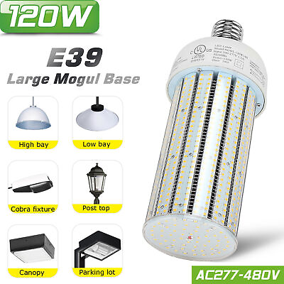 #ad LED Corn Bulb 120W Led Corn Cob Light ETL Listed 480Volt E39 Mogul Base 5000K $63.14