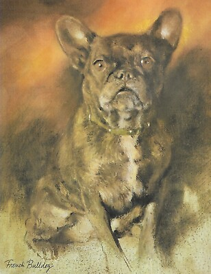 #ad ** French Bulldog CUSTOM MATTED Vintage Dog Art Print Poortvliet $19.95