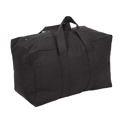 #ad Parachute Cargo Bag Black Cotton Canvas $24.28