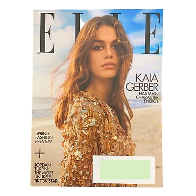 #ad ELLE Magazine February 2023 Kaia Gerber Jordan Turpin Spring Fashion Preview $7.99