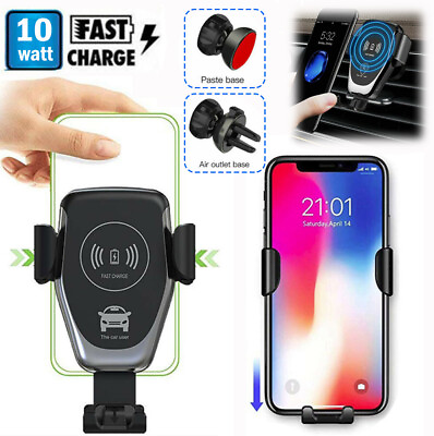#ad Fast Charging Wireless Charger Car Mount Air Vent Phone Holder For Cell Phone US $8.14