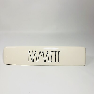 #ad Rae Dunn Namaste Ceramic Desk Sign Plaque Paperweight Artisan Collection $10.00