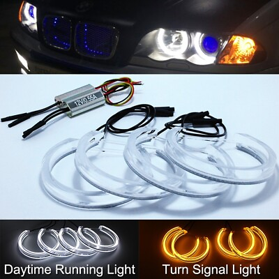 #ad Switchback Crystal LED Angel Eyes Headlight For BMW E38 E39 E46 3 5 7 Series M3 $69.99