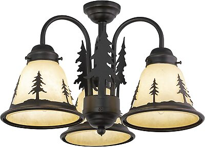 #ad Vaxcel Yosemite 3L LED Light Rustic Tree Mini Chandelier Burnished Bronze $179.99
