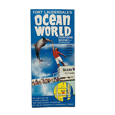#ad Ocean World Vintage Brochure Fort Lauderdale Florida Porpoise Show Oceanarium $9.99