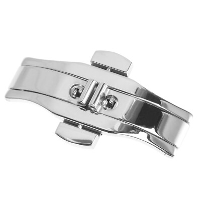 #ad Stainless Steel Watch Buckle Double Push Button Clasp Deployment for Watch Band $8.73