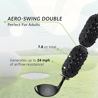#ad AERO SWING Black 2 Pack Revolutionary Swing Speed Trainer HIT Golf Balls $39.99