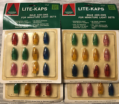 #ad Vintage Lite Kaps Bulb Add ons Mini Lights NIP Lot Of 4 Colored $15.00