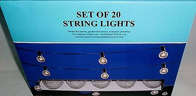 #ad EDISON STYLE STRING LIGHTS Set of 20 Lights End To End Connection Round Bulbs $25.19