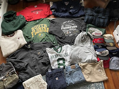 #ad Vintage Modern Resell Lot Clothing Bundle Shirt Jackets and Sweatshirts 27pc $400.00