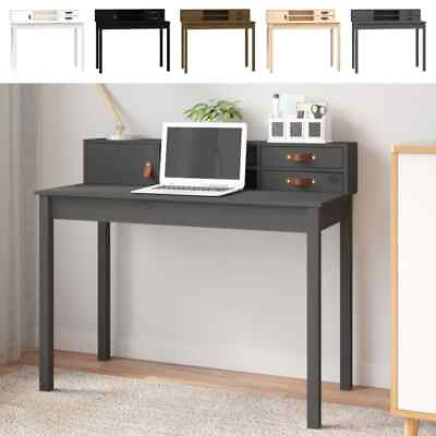 #ad Desk Storage Computer Writing Working Table Furniture Solid Wood Pine vidaXL $207.99