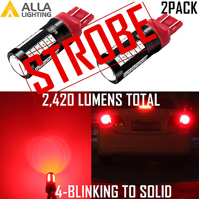 #ad Alla 7443 Legal Blinking Brake Stop Tail Light Bulb DRL Bulb Parking Light Bulb $19.98