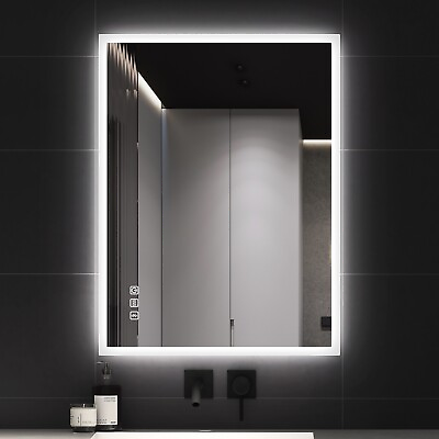 #ad 31.5x23.7in LED Bathroom Mirror Backlit Illuminate Wall Mirror Bluetooth Antifog $112.99