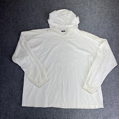 #ad Rush Sweatshirt Adult L XL Solid White Hoodie Pullover Casual Outdoor Cotton $11.59