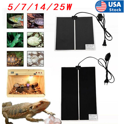 #ad Pet Reptile Heater Heating Pad Aquarium Warming Heat Lizard Mat 110V Under Tank $7.48