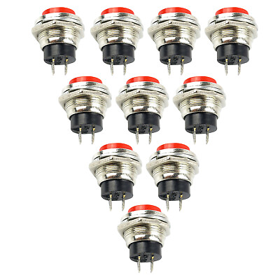 #ad 10PCS Power Switch Round Red Guitar Kill Switch Self Reset Momentary Push Button $13.12