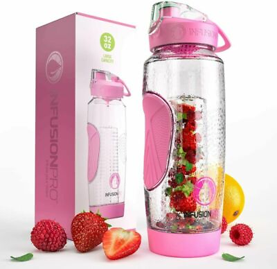 #ad Infusion Pro 32 oz. Fruit Water Bottle Infuser with Insulated Sleeve Infusion $25.98