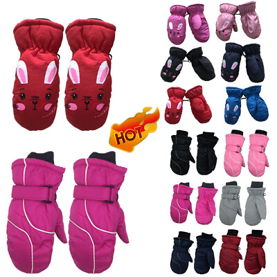 #ad Waterproof Children Outdoor Kids Winter Gloves Boys Girls Warm Snow Ski Mittens $8.28