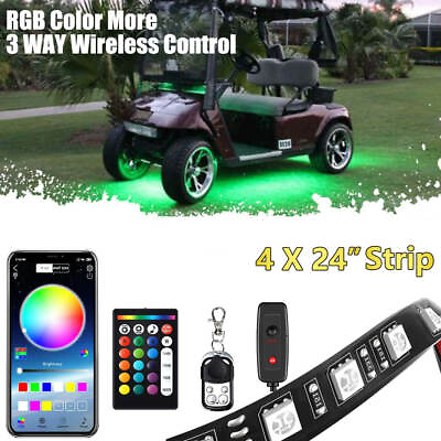 #ad LED Golf Cart Under Glow Neon Light Kit bluetooth for Caddy Club Car EZGO 4x 24quot; $51.00