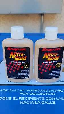 #ad SNAP ON NITRO GOLD HAND CLEANER CONTAINS FIBRIL 2 PACK 4 OZ BOTTLES EACH NEW $18.49