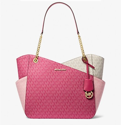 #ad Michael Kors Jet Set Large Logo Shoulder Bag. Brand New Pretty in Pink Handbag $220.00