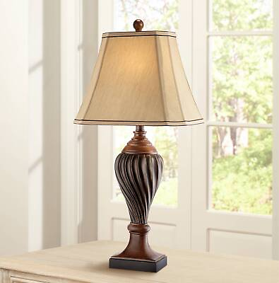 #ad #ad Traditional Table Lamp Two Tone Brown Urn Shaped for Living Room Bedroom $59.99