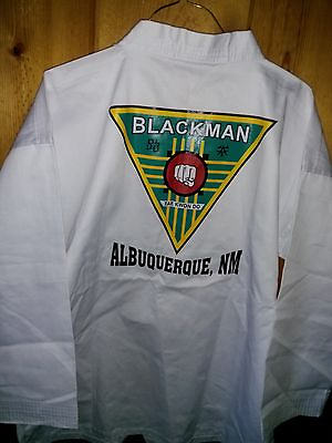 #ad US TAEKWONDO Uniform size 3 170 BLACKMAN TAE KWON DO ALBUQUERQUE NM TOP ONLY $26.00