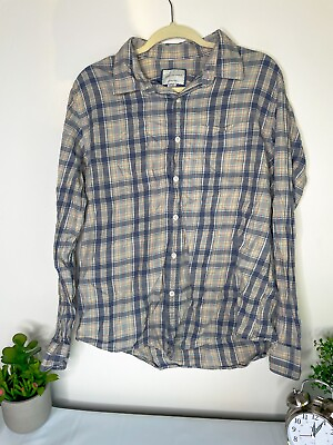 #ad American Eagle Mens Large Super Soft Multi Color Plaid Button Down Flannel Shirt $13.50
