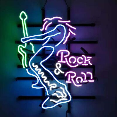 #ad Rock amp; Roll Guitar Music 20quot;x16quot; Neon Light Lamp Sign Beer Bar Wall Decor $130.79