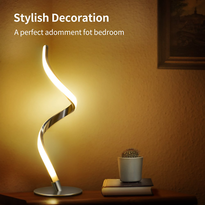 #ad Modern Table Lamp Set of 2 Desk Lamp Bedroom Nightstand Lamp Bedside Spiral $51.92