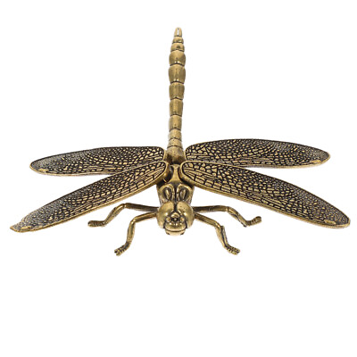 #ad Dragonfly Brass Lawn Statue Home Decor Figurine Cabinet Adornment $8.35