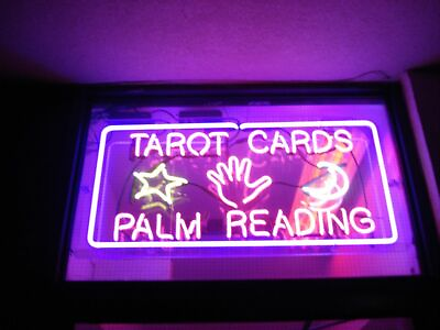 #ad New Tarot Cards Palm Reading Moon Star Neon Light Sign 24quot;x20quot; Lamp Poster $220.49