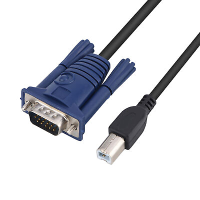 #ad 1.5M USB 2.0 KVM Switch Cable Multi Functional Cable Convenient for PC Computer $10.77