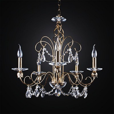 #ad Chandelier Wrought Iron And Crystal A 5 Lights Bga 2699 5 Design Op $603.76