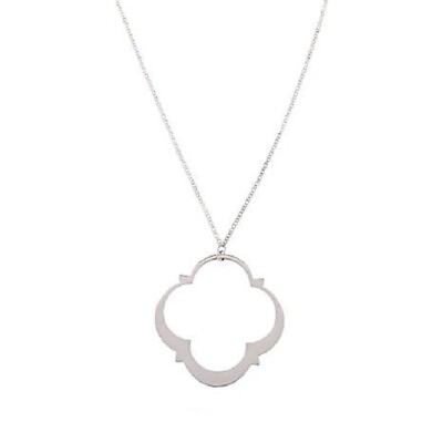 #ad HSN ELLE Sterling Silver Clover Shaped 30quot; Drop Necklace $114.99