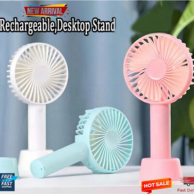 #ad Portable Mini Hand Held Small 3 Speed Cooler Cooling USB Rechargeable Desk Fan N $23.99