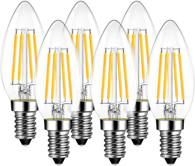 #ad E14 6Pcs Filament Small Edison Screw LED Candle Bulb C35 Vintage Warm lamp $15.50