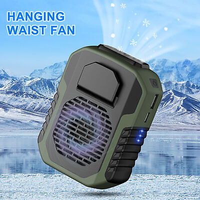 #ad Portable Waist Clip on Fan Hanging Cooling Fan USB Rechargeable Power Bank Fan $18.99