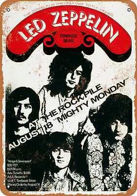 #ad Metal Sign 1969 Led Zeppelin in Toronto Vintage Look Reproduction $18.66