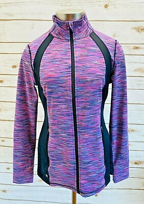 #ad #ad IDEOLOGY Women Long Sleeve Full Zip Up Athletic Side Panels Jacket Size Small $21.99