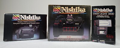 #ad Nishika N8000 3D 35mm Film Camera Twin Light Flash With Case Unused Boxed READ $325.00