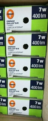 #ad Lot of 5 OSRAM Dulux S E 7W 827 Lumilux Interna 2G7 400 lm NIB Free Shipping $37.00