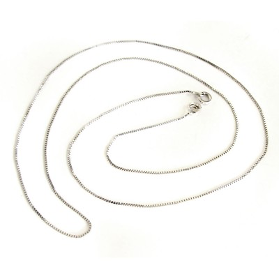 #ad *FINAL MARKDOWN * 14K White Box Chain Necklace 18.75quot; L x 0.5mm $109.99